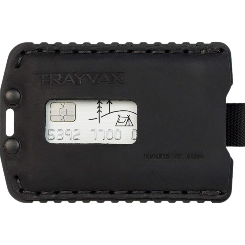Trayvax Ascent Wallet, RFID Front Pocket Money and Credit Card Holder, Minimalist Slim Leather Metal Wallet for Men and Women, Black Stealth Black - Image 1
